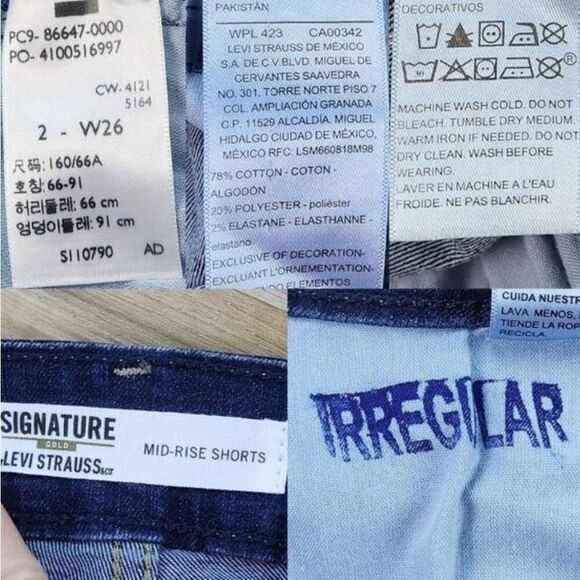 ☔️🔸️Levi's Blue Midrise Rolled Cuff Denim Shorts Size 2/26 - Picture 7 of 7